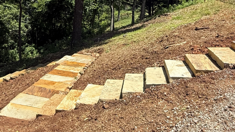 Lakeside Flagstone Steps in East Tennessee