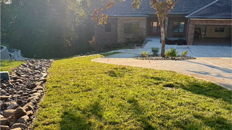 Complete backyard landscape installation